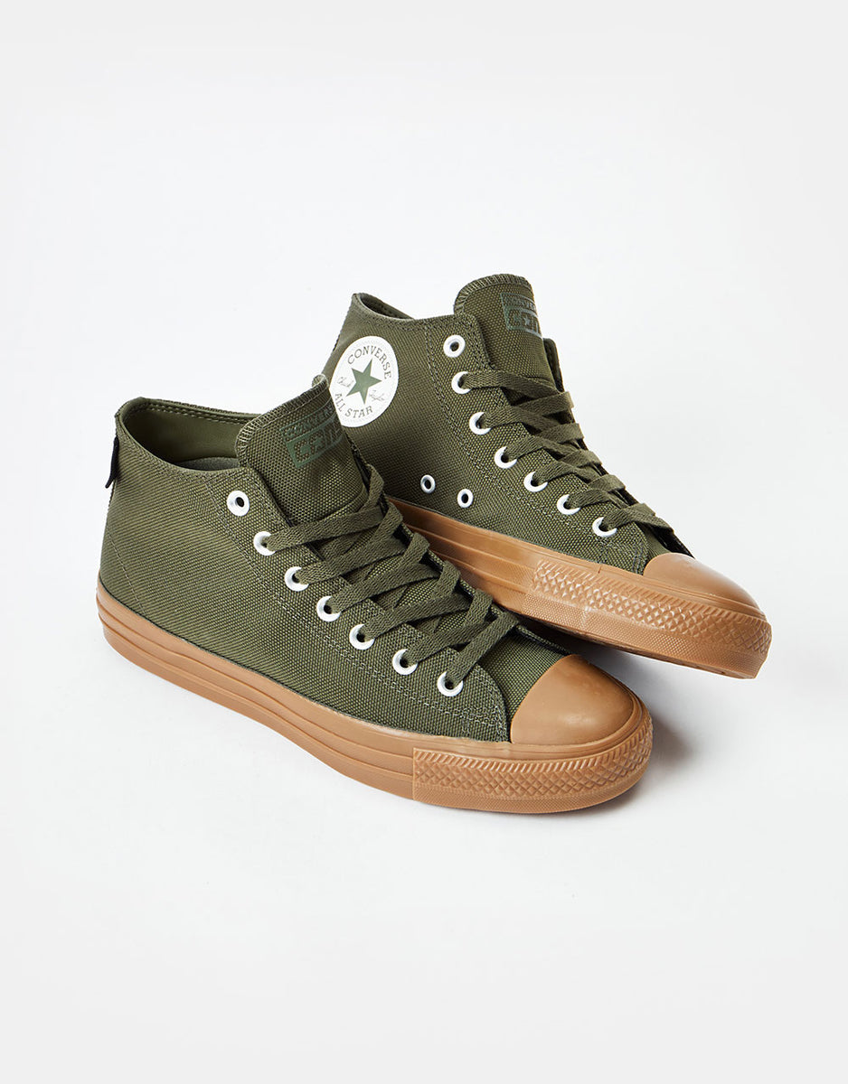 Converse Chuck Taylor All Star Pro Mid Olive & Gum Cordura Skate Shoes