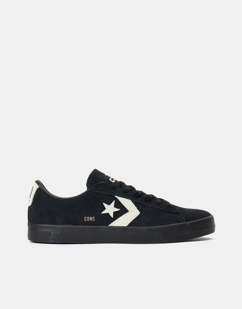 Converse Pro Leather Vulc Pro Skate Shoes - Black/Egret/Black – Route One