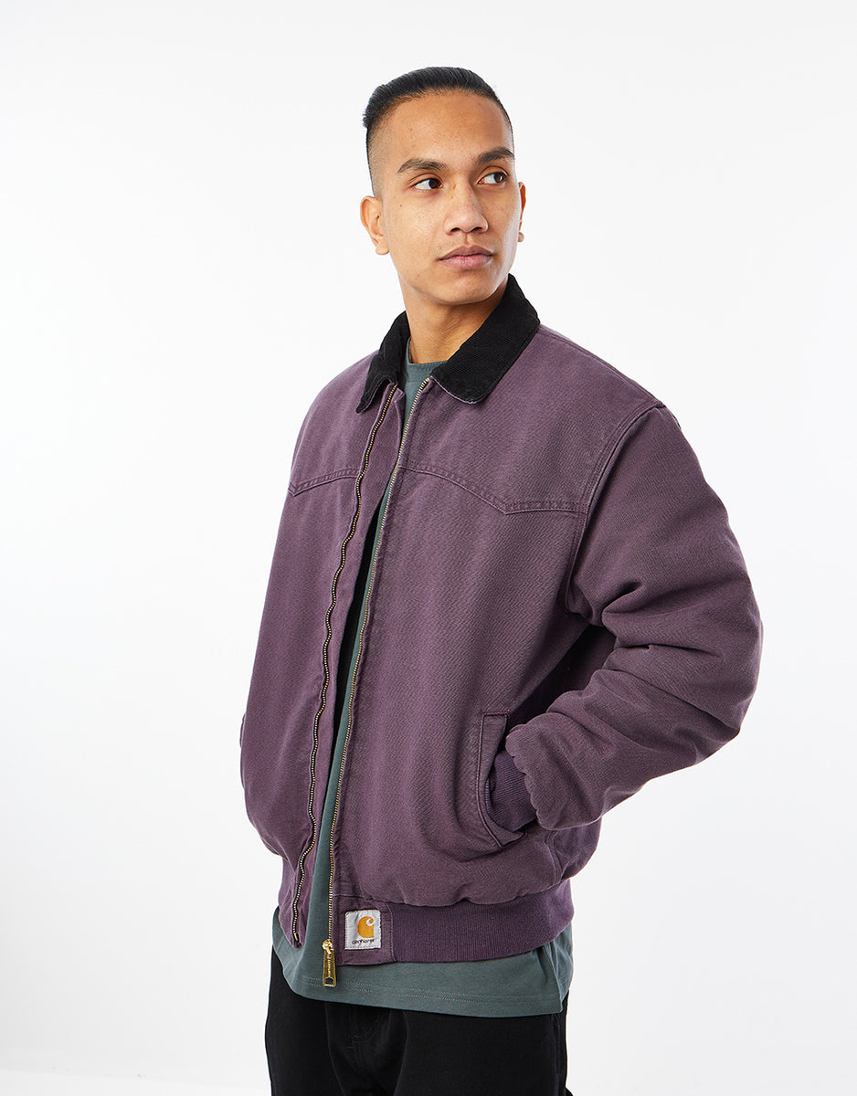 Carhartt WIP OG Santa Fe Jacket Dark Plum Black Aged Canvas