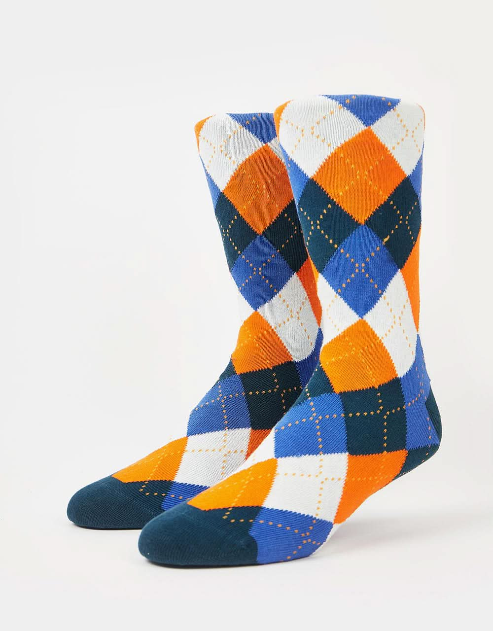 Route One Argyle Socks - Blue/Orange