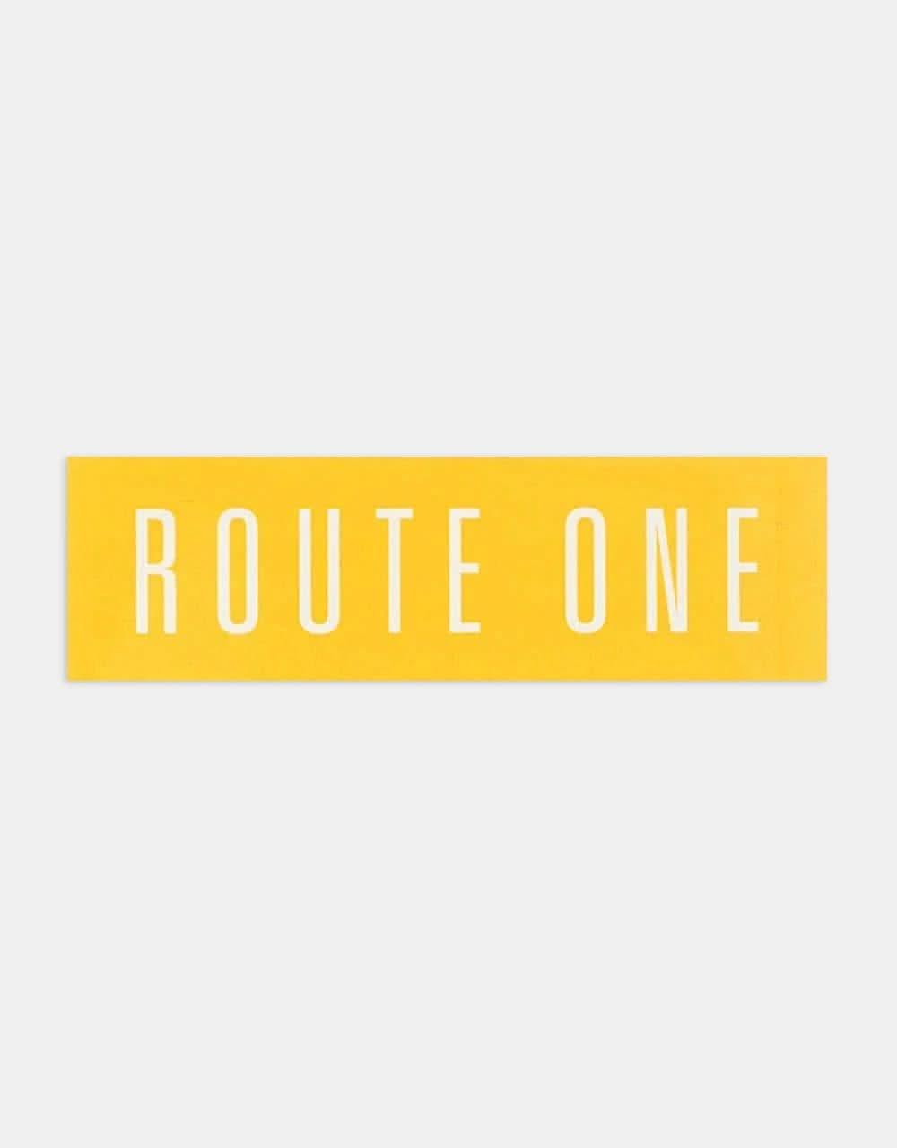 Route One Straight Logo Large Sticker - Orange/White