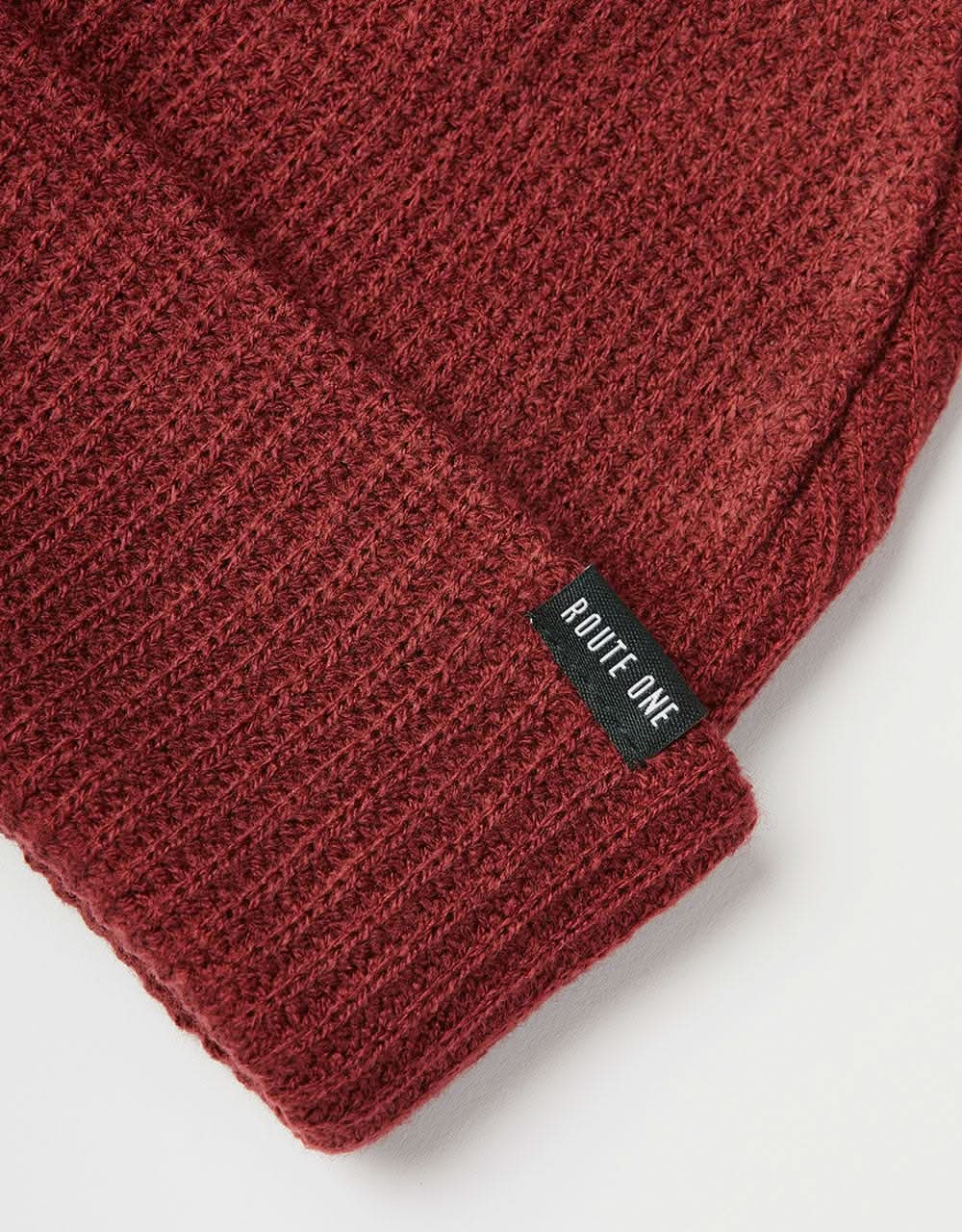 Route One Recycled Fisherman Beanie - Burgundy