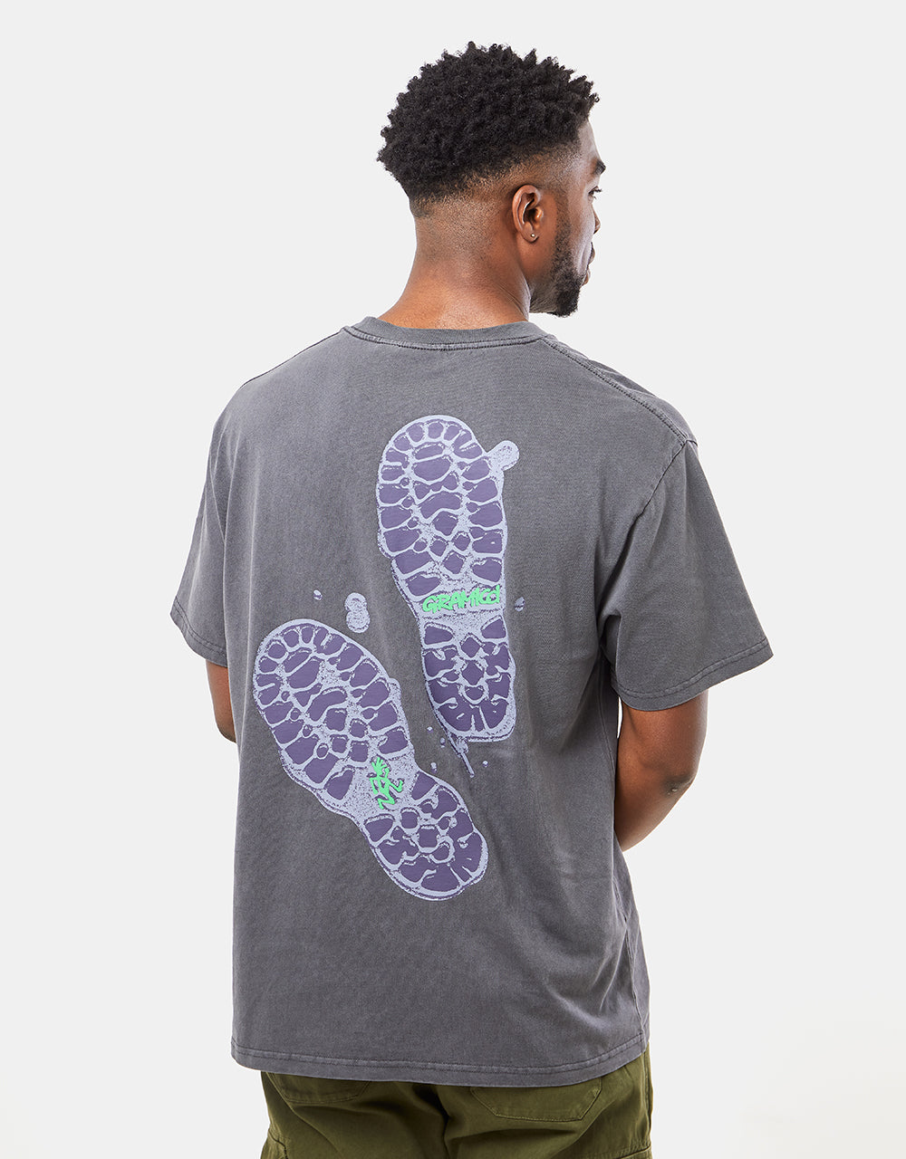 Gramicci Footprints T-Shirt - Grey Pigment