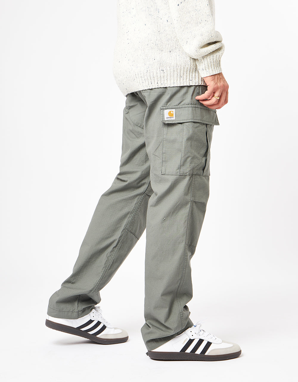 Carhartt WIP Aviation Pant - Smoke Green (Rinsed) – Route One