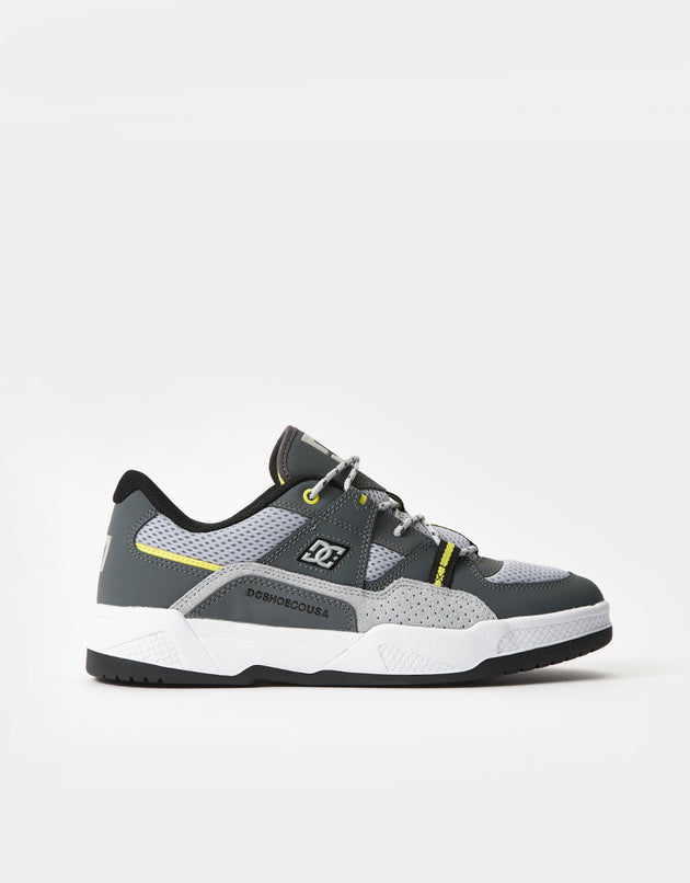 DC Construct Skate Shoes - White/Grey/Yellow