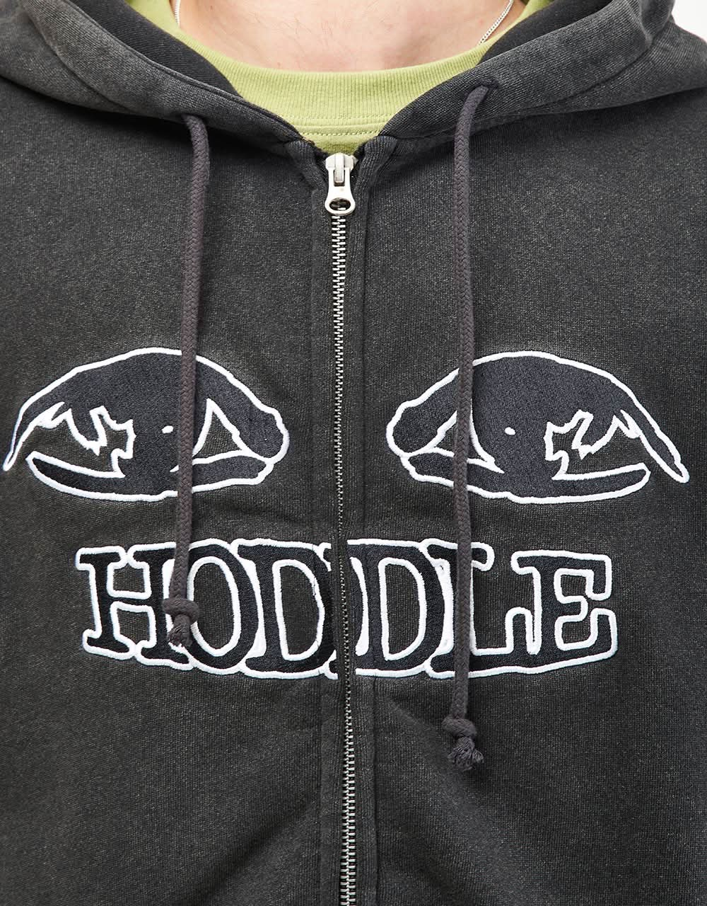 Hoddle Watcher Zip Hoodie - Over Dye/Black