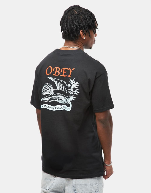 Obey Peace Delivery Dove T-Shirt - Black