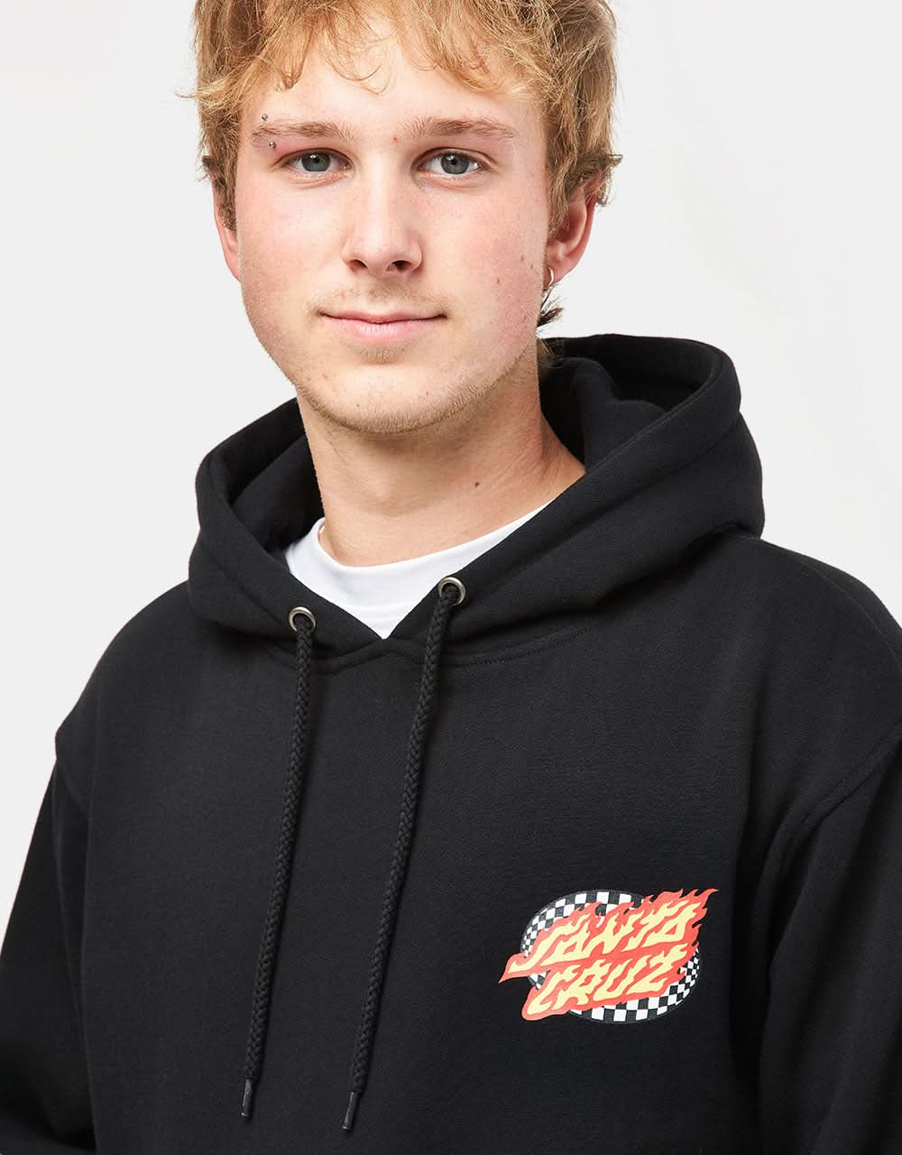 Santa Cruz Goal Flame Pullover Hoodie - Black