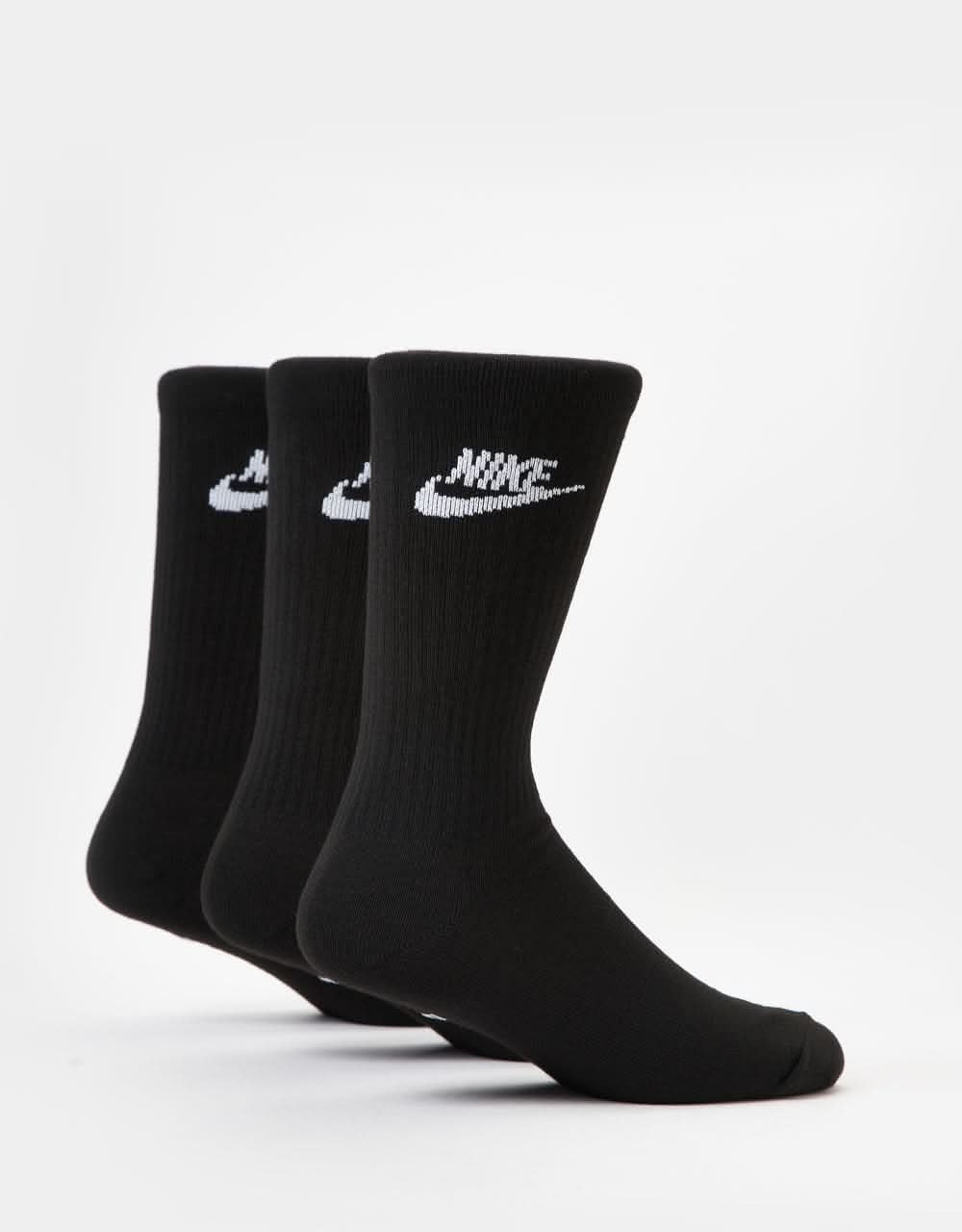 Nike SB Everyday Essential Crew Socks 3 Pack - Black/White