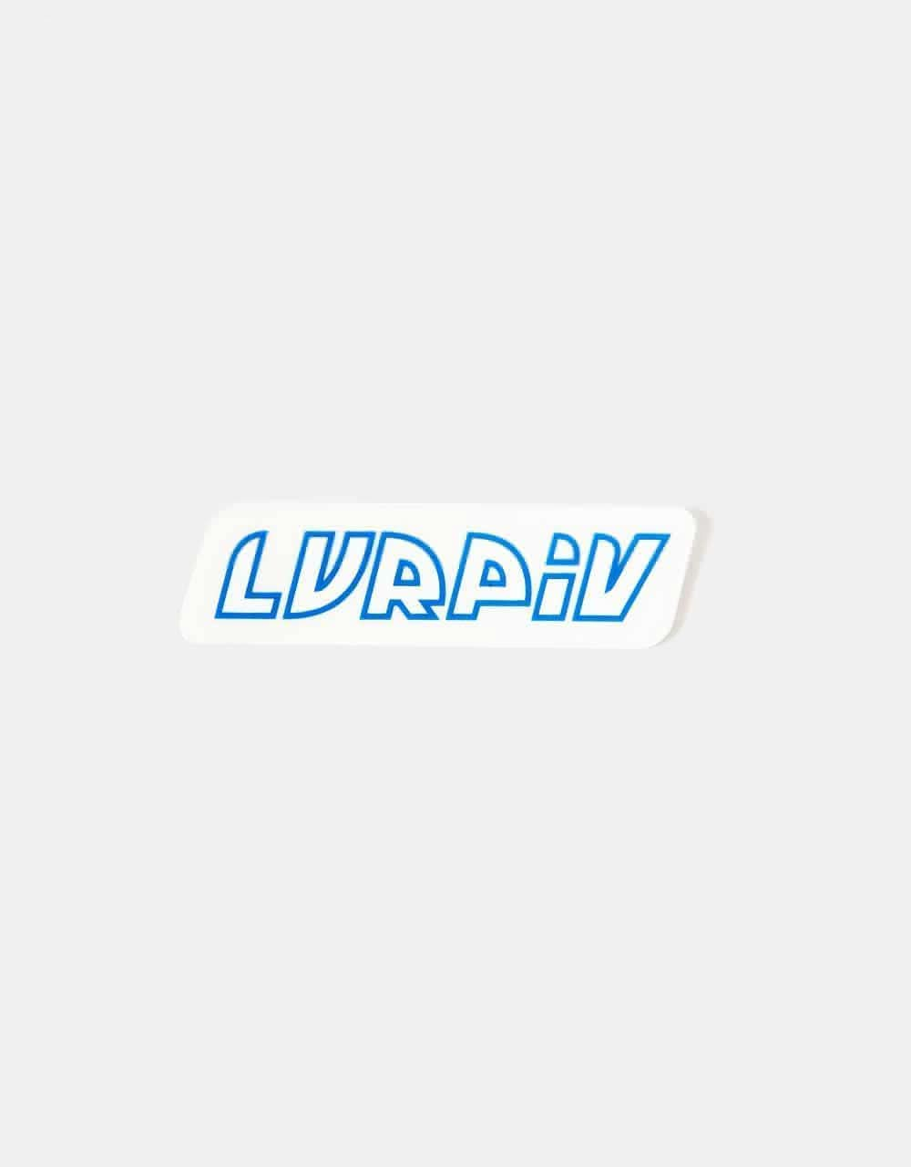 Lurpiv Slant Logo Sticker - White/Blue