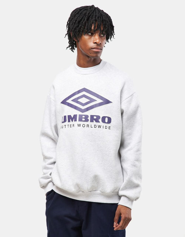 Butter Goods x Umbro Diamond Logo Crewneck - Ash