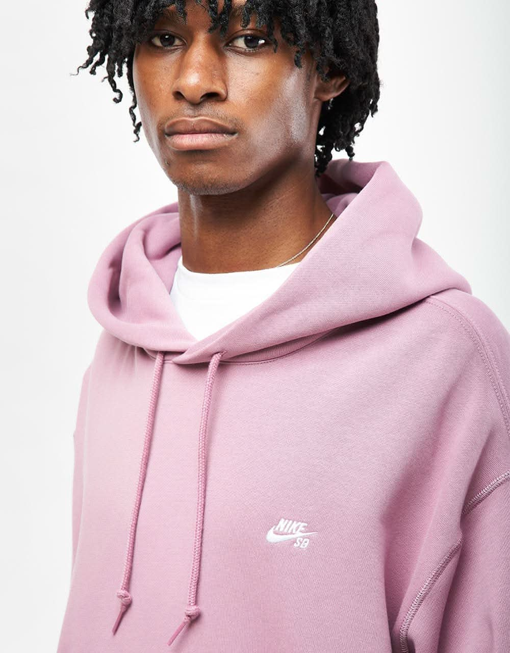 Nike SB Essential Logo Pullover Hoodie Plum Dust White Route One