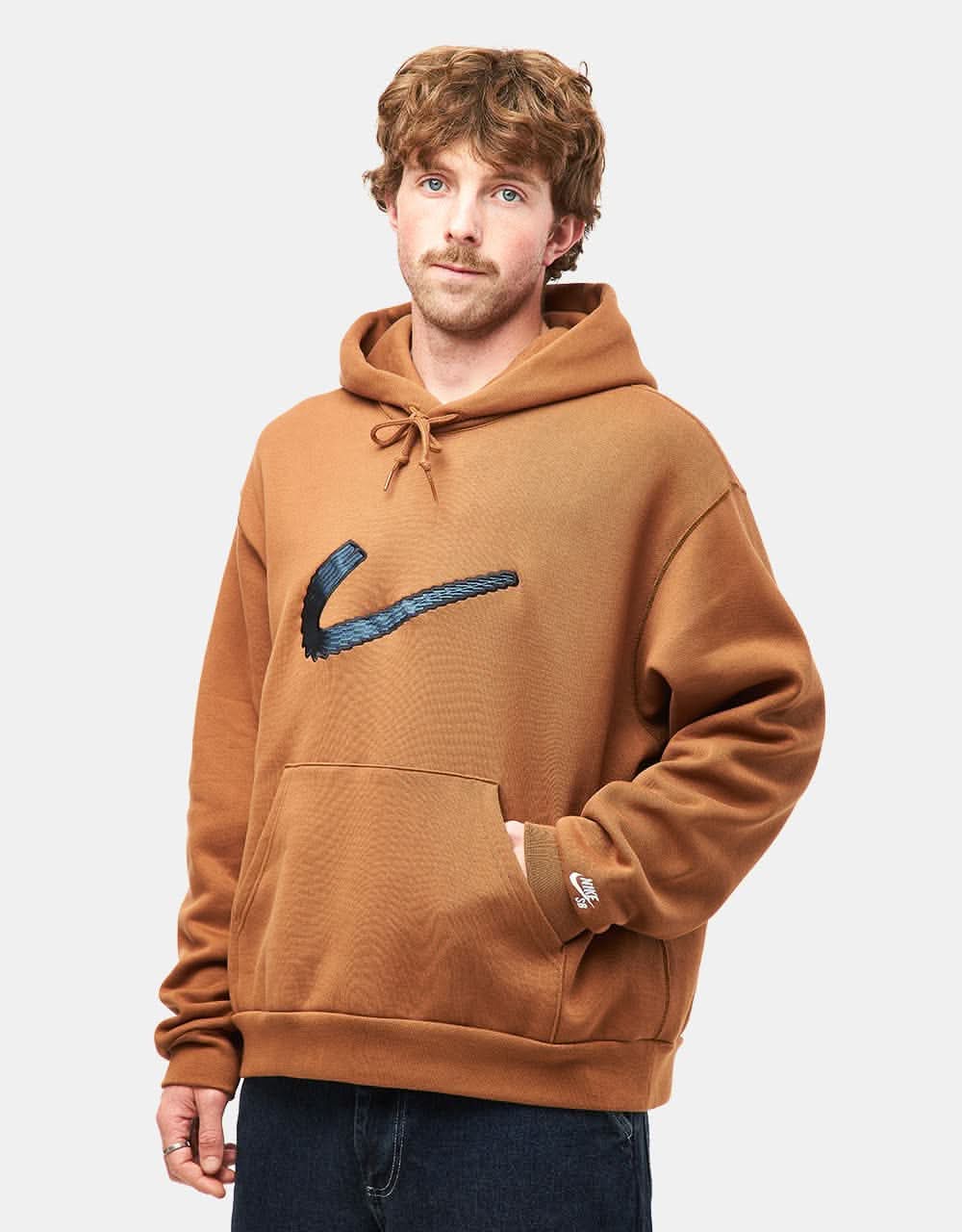 Nike SB N Swoosh Pullover Hoodie Light British Tan White Route One