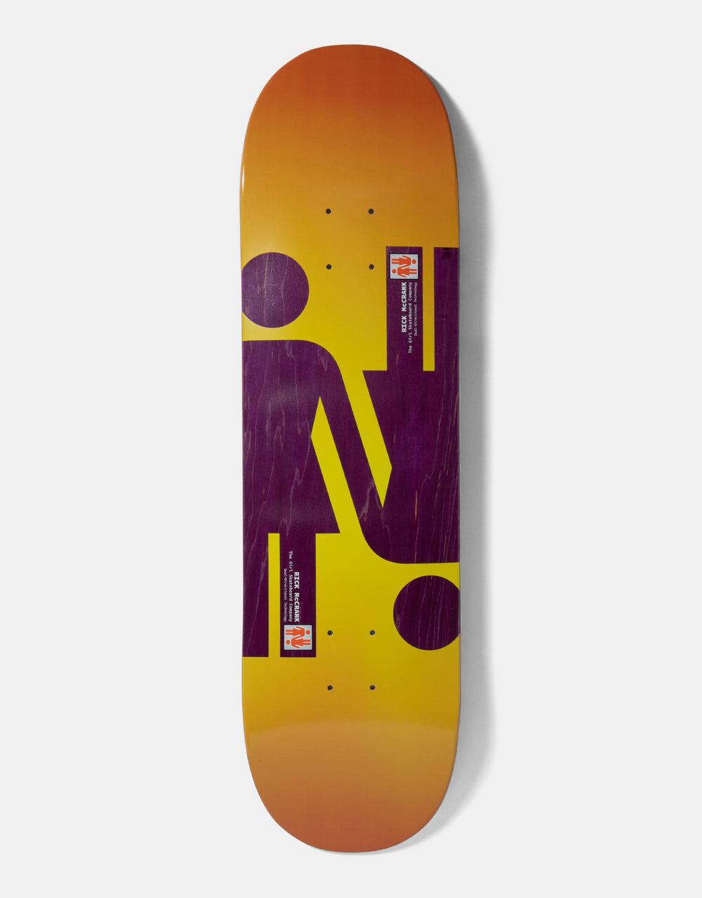 Girl McCrank Dual Directional 'TWIN TIP' G069 Skateboard Deck - 8.25"