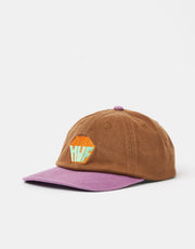 HUF Big Block Washed 6 Panel Curved Visor Cap - Brown