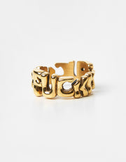 HUF Fuck It Warped Ring - Gold