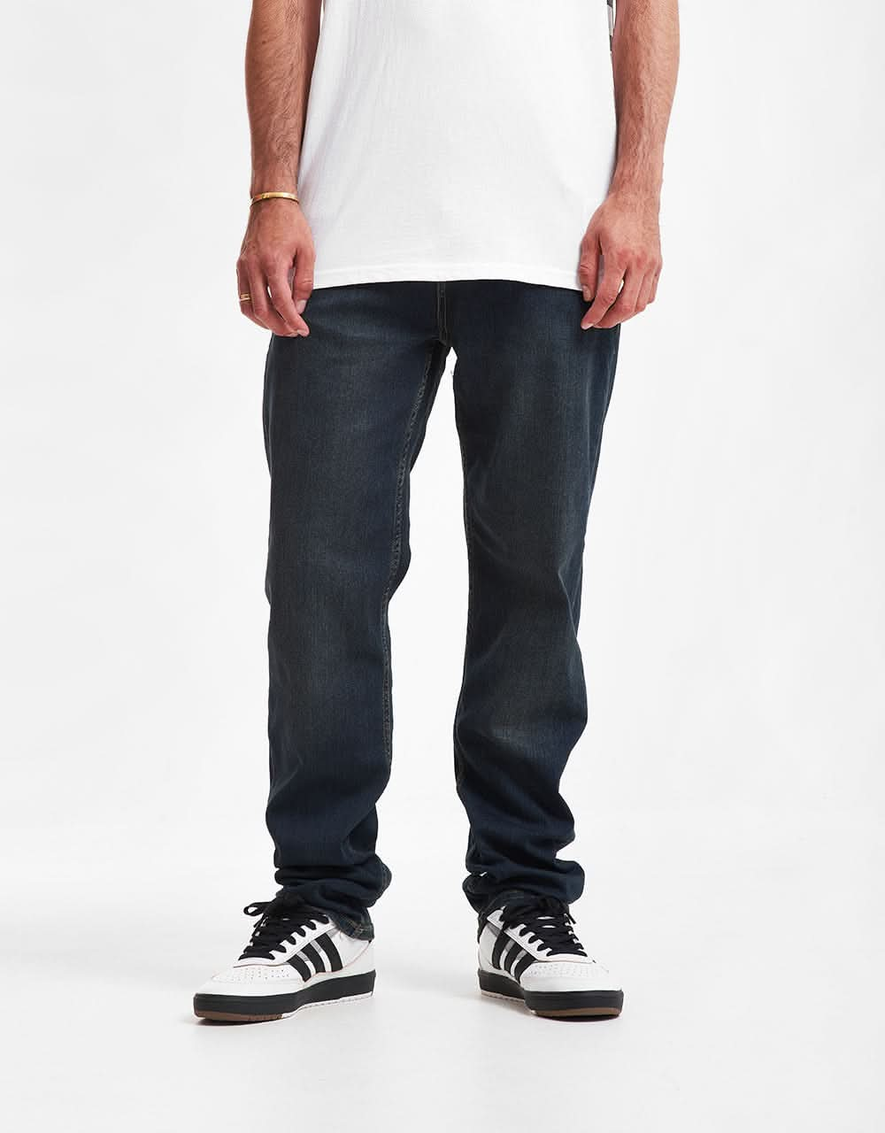 Route One Relaxed Denim Jeans - Washed Indigo