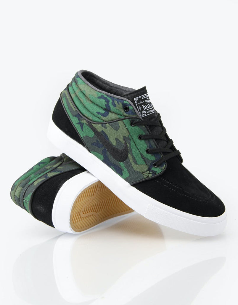 Nike SB Zoom Stefan Janoski Mid Skate Shoes - Black/Iguana – Route One