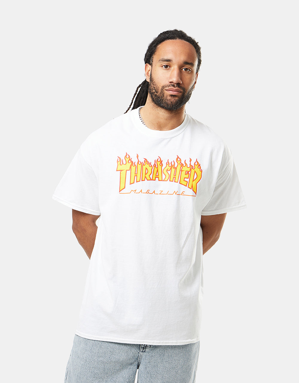 Thrasher Flame Logo T-Shirt - White – Route One