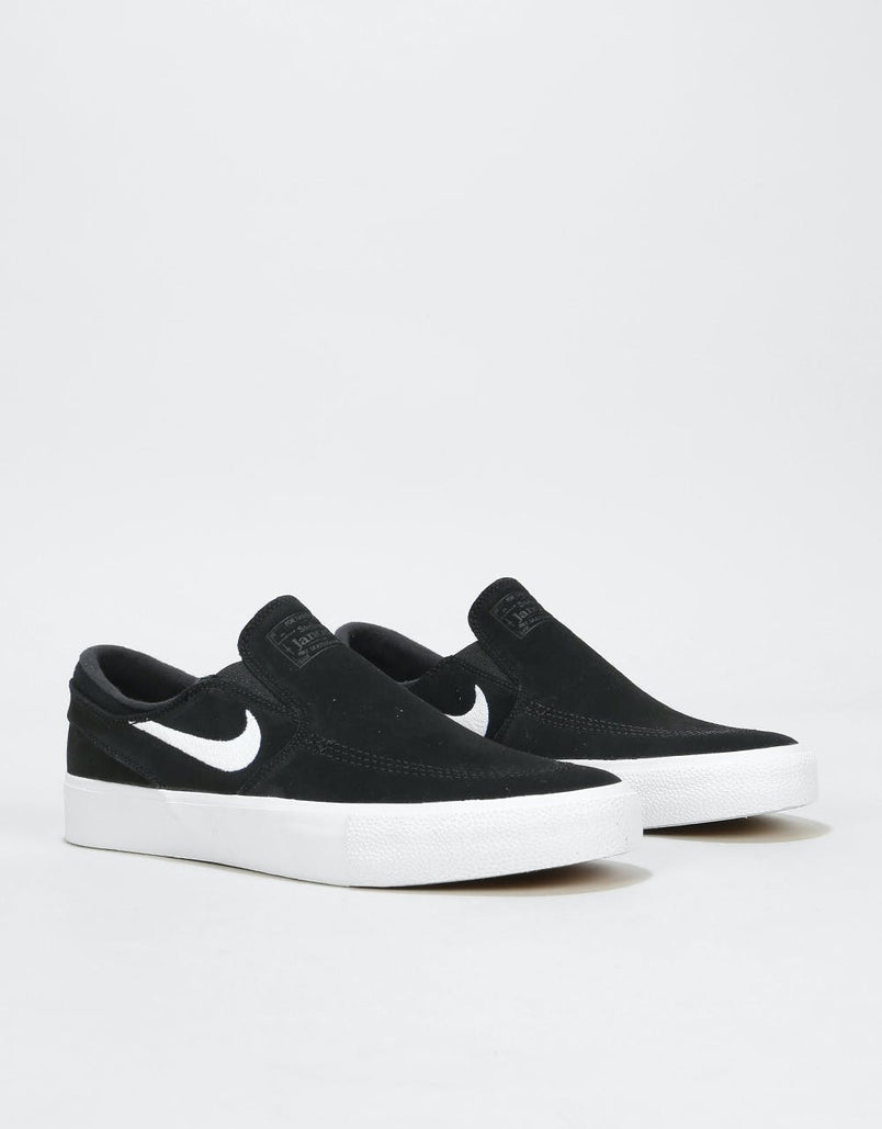 Nike SB Zoom Janoski Slip RM Skate Shoes - Black/White-White – Route One
