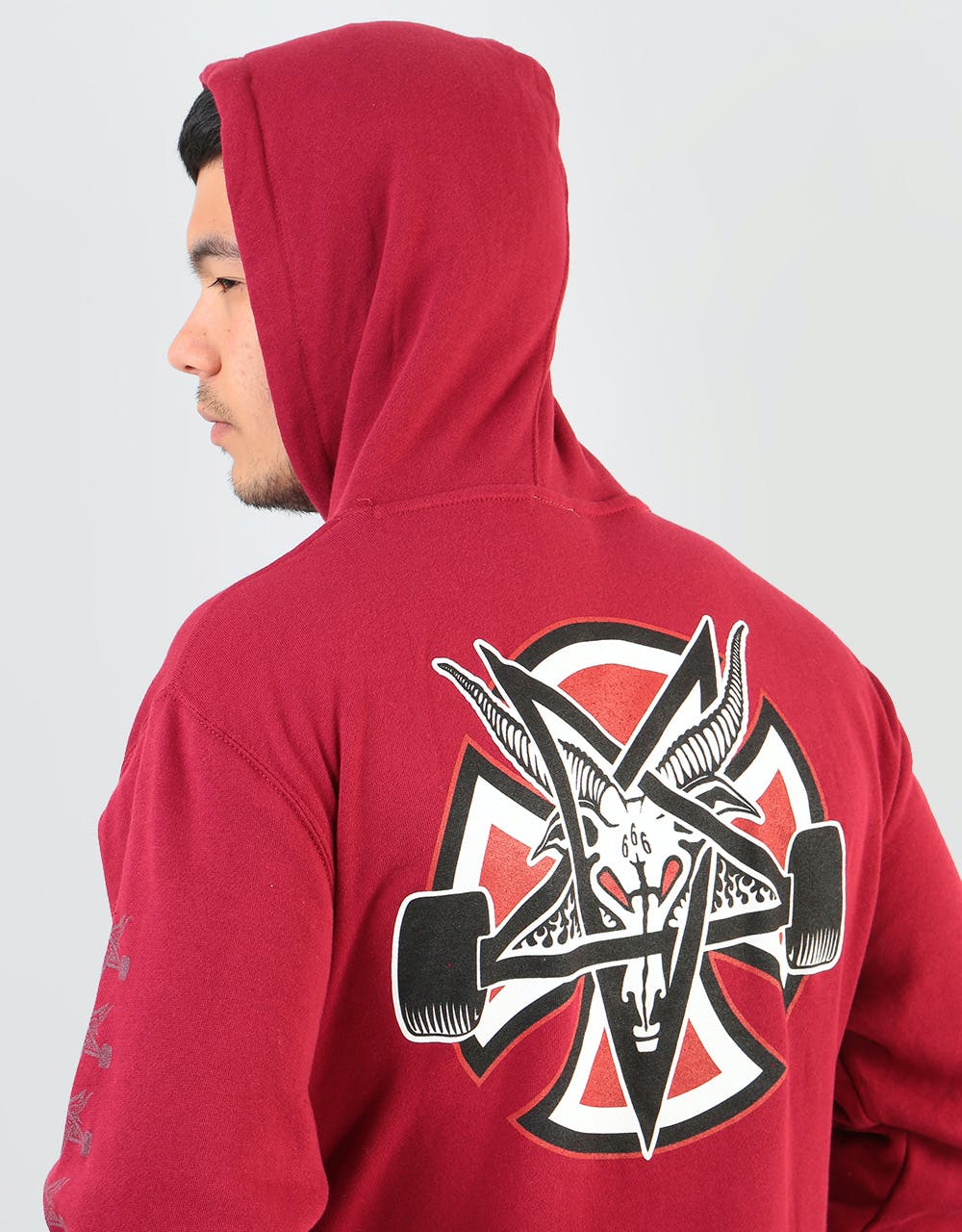 Independent x Thrasher Pentagram Cross Pullover Hoodie - Burgundy – Route  One