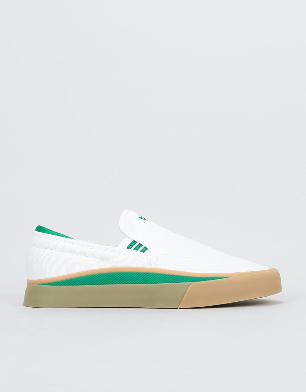 adidas Sabalo Slip Skate Shoes - White/Bold Green/Gum – Route One