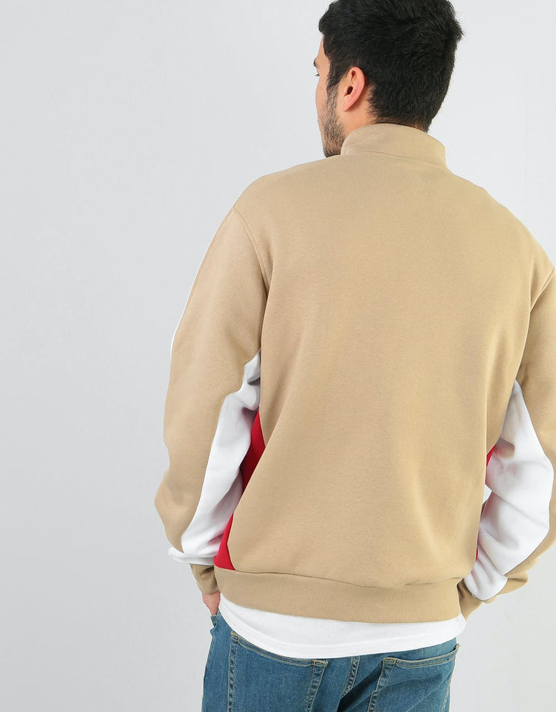 adidas Modular 1/4 Zip Sweatshirt - Hemp/White/Power Red – Route One