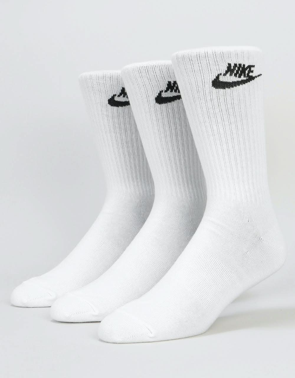 Nike SB Essential Crew Socks 3 Pack - White/Black