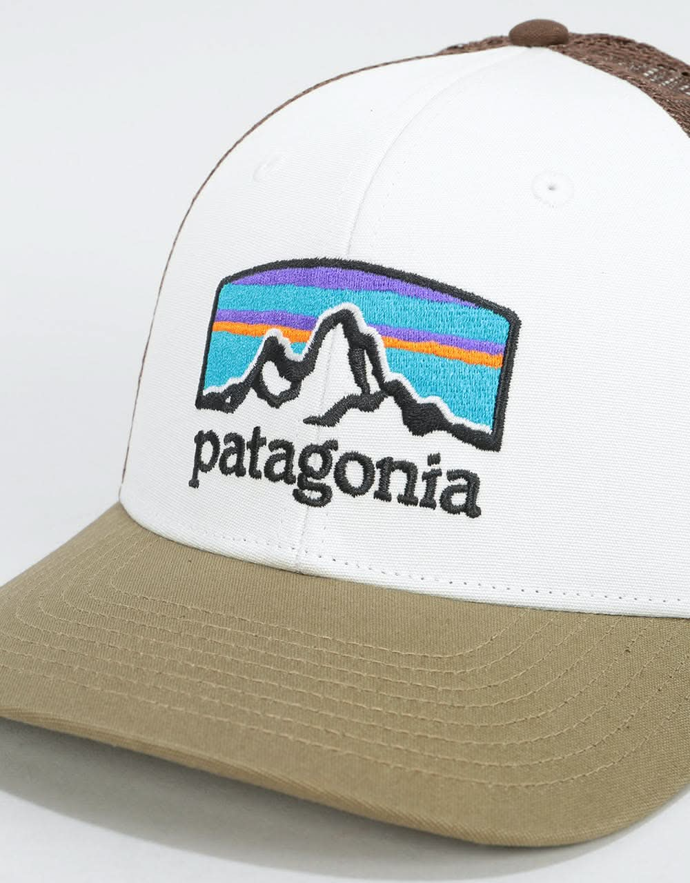 Patagonia Fitz Roy Horizons Trucker Cap - White/Sage Khaki