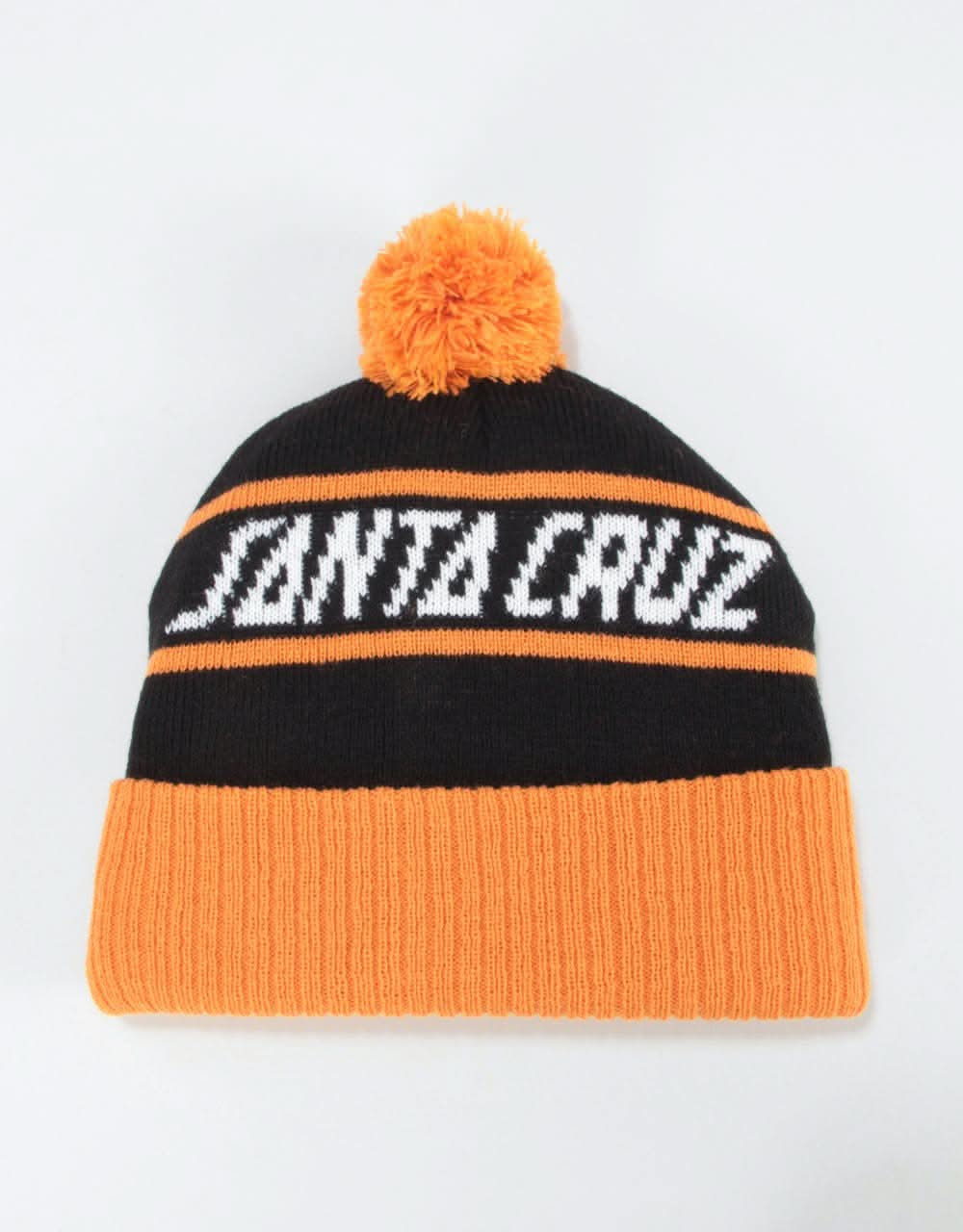 Santa Cruz Strip Stripe Beanie - Black/Tangerine