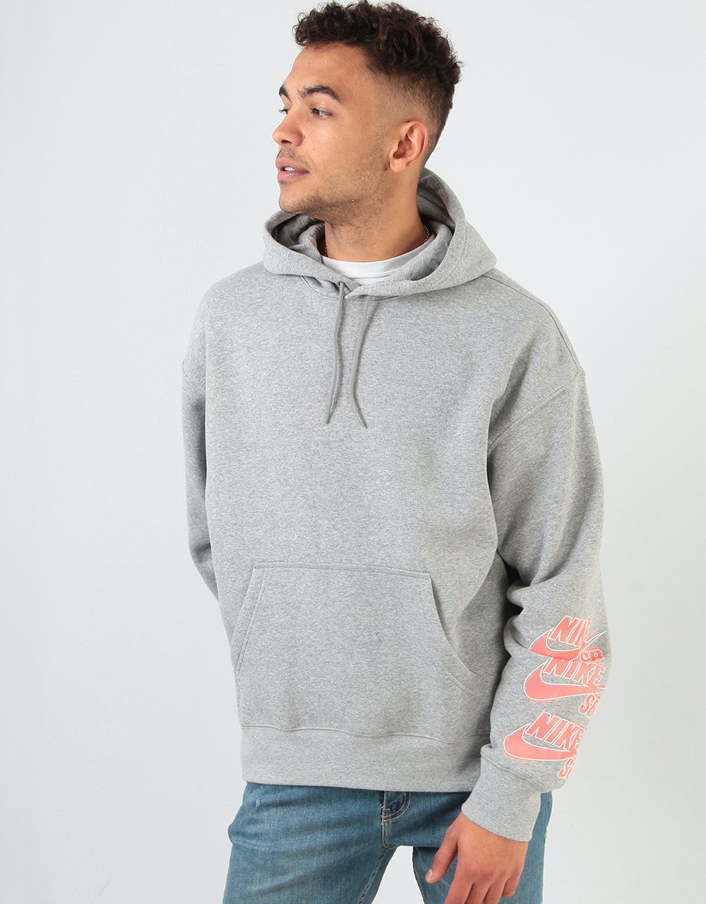 Nike SB Triple Stack Icon Pullover Hoodie - Dk Grey Heather/Crimson – Route  One