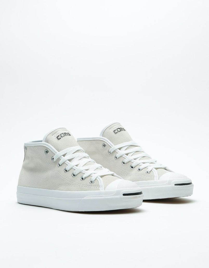 Converse Jack Purcell Pro Mid Suede Skate Shoes - White/White/White – Route  One