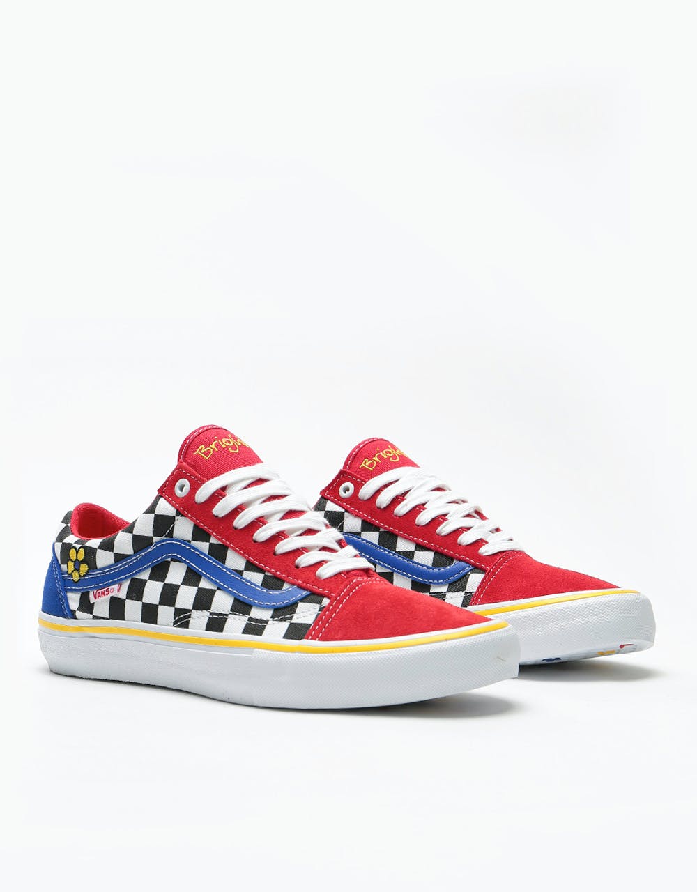 Vans Old Skool Pro Skate Shoes - (Brighton Zeuner) Red/Checker/Blue – Route  One