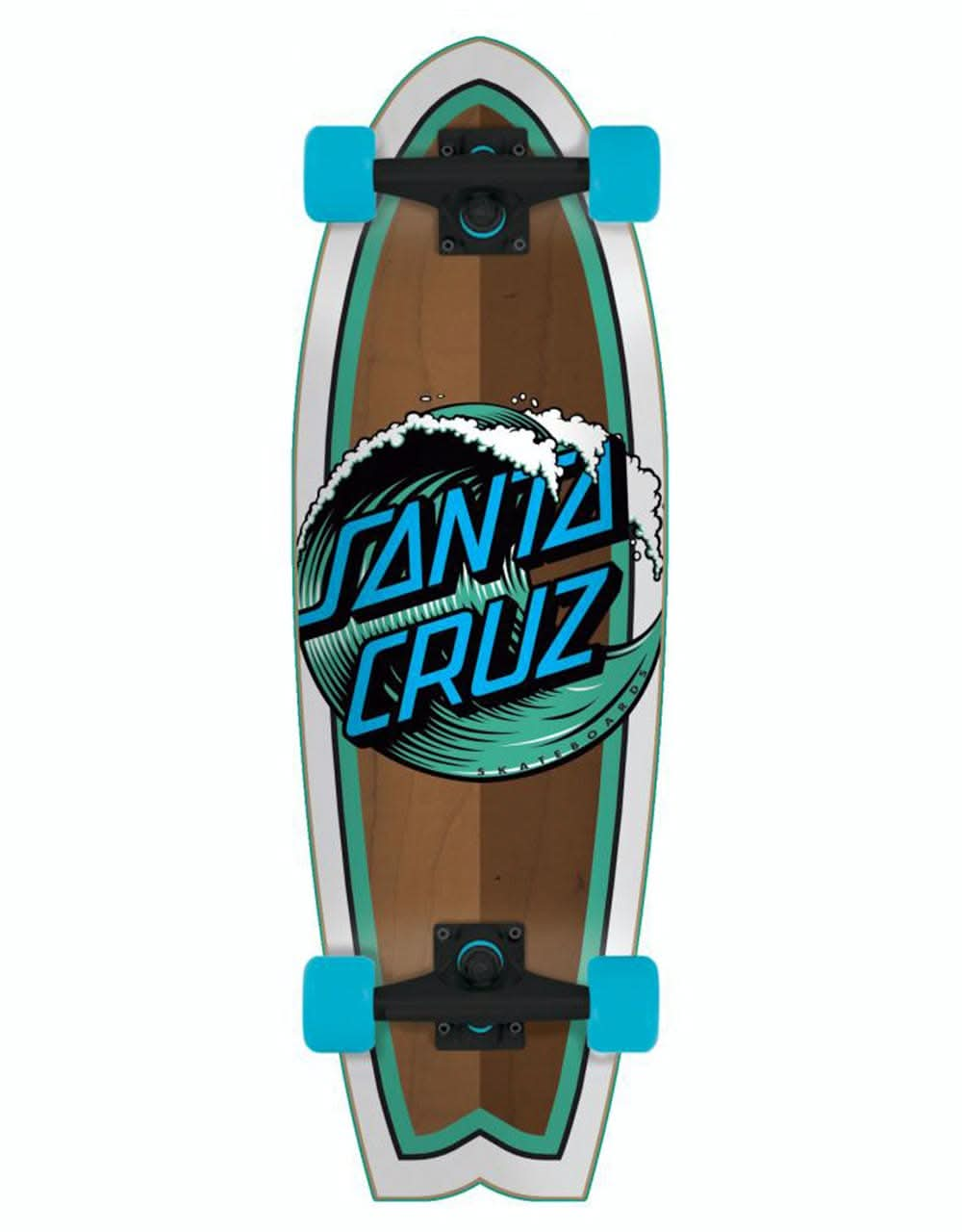 Santa Cruz Wave Dot Shark Cruiser Skateboard - 8.8'' x 27.7''