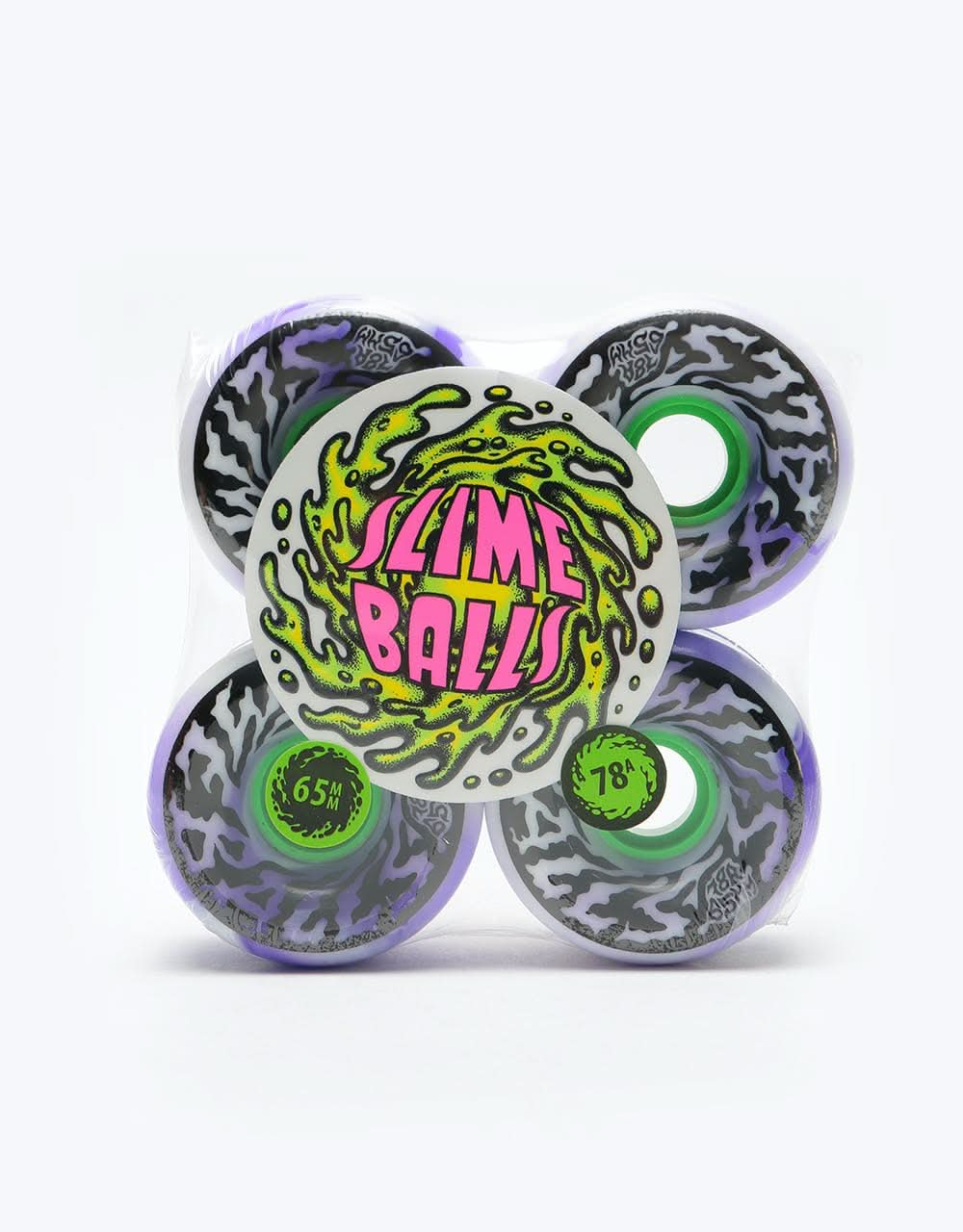 Santa Cruz Slime Balls Swirly Swirl 78a Skateboard Wheel - 65mm