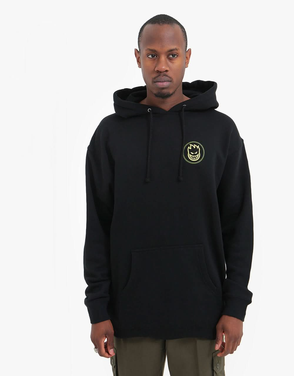 Spitfire Classic Swirl Fade Pullover Hoodie - Black/Olive-Yellow