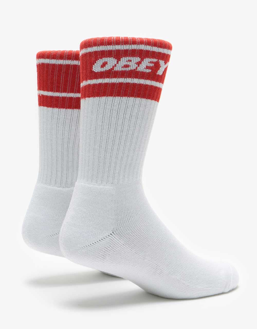 Obey Cooper II Socks - White/Chili