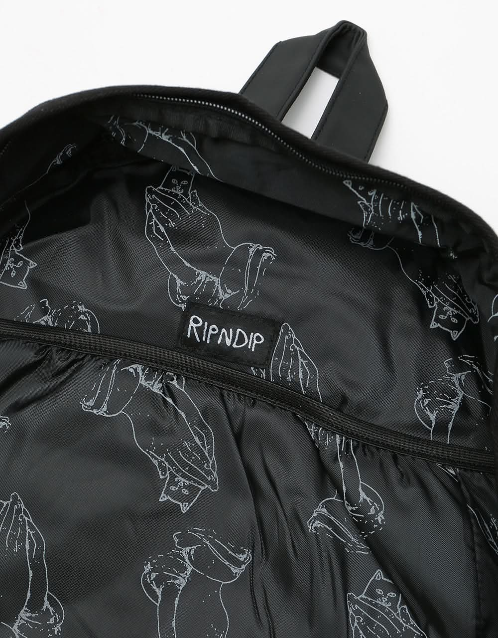 RIPNDIP Lord Nermal Velcro Hands Backpack  - Black