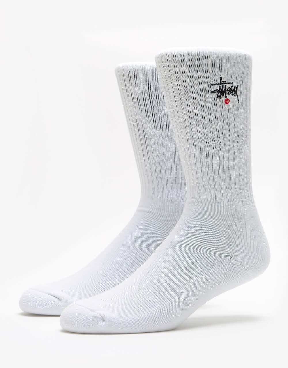 Stüssy Basic Logo Crew Socks - White