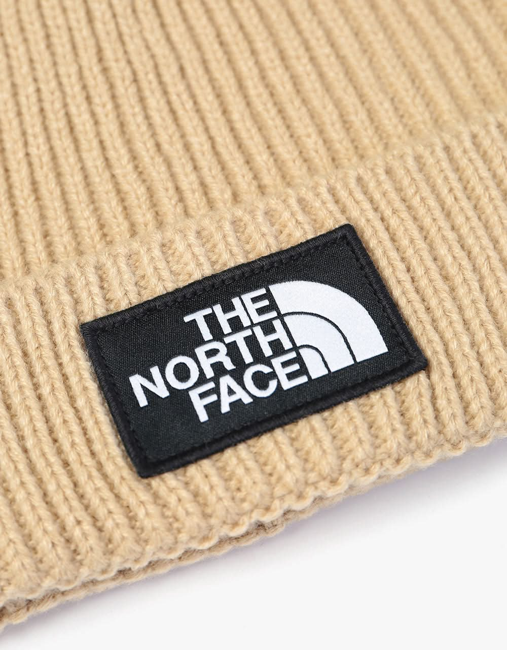 The North Face Logo Box Cuffed Beanie - Hawthorne Khaki