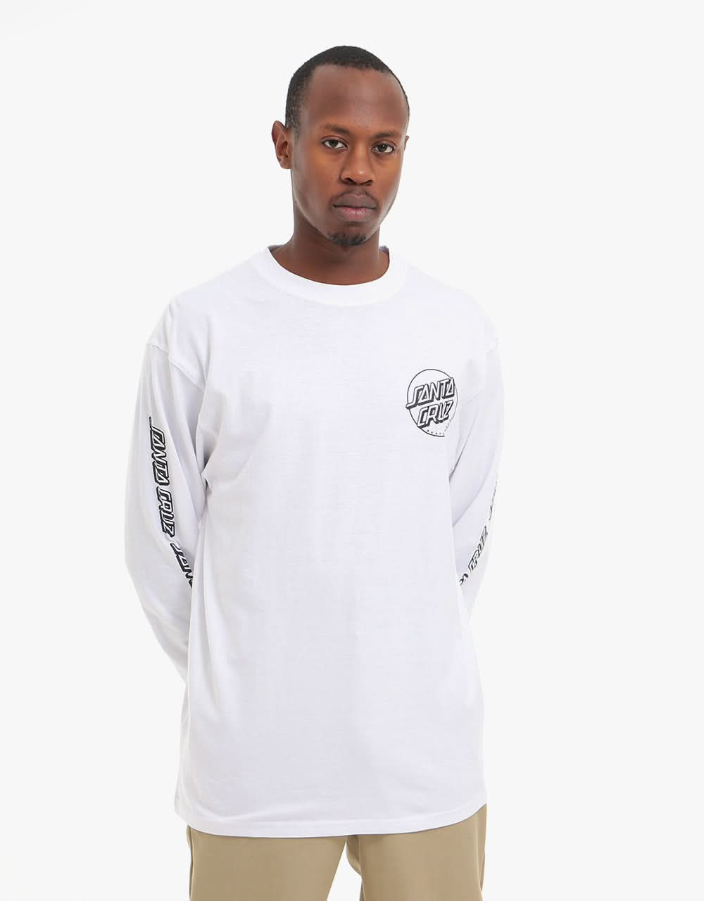 Santa Cruz Opus Dot Sleeves L/S T-Shirt - White