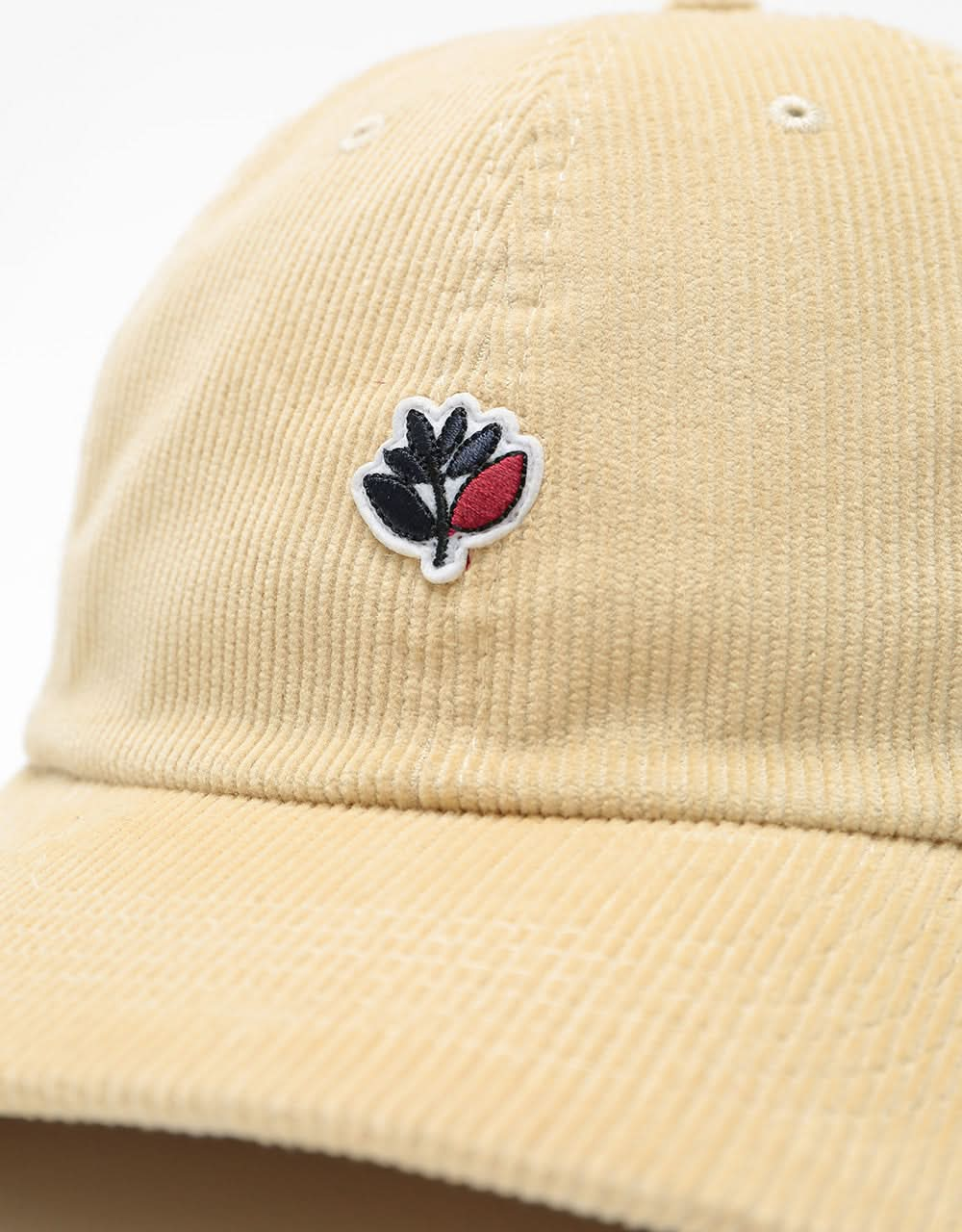 Magenta Cord Dad Cap - Beige