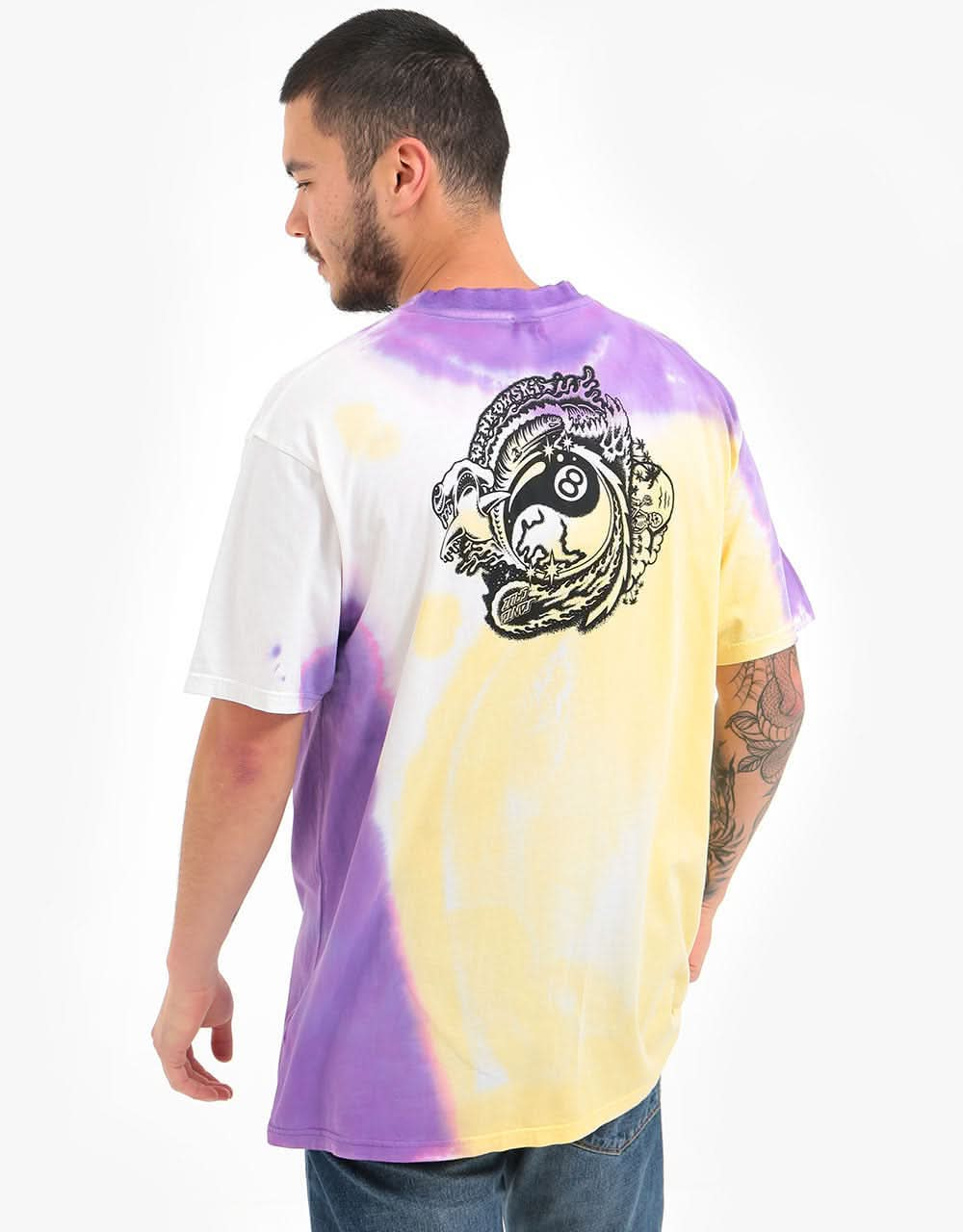 Santa Cruz Dope Planet Fade Organic T-Shirt - Yellow/Purple