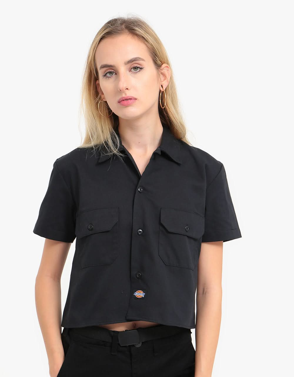 Dickies Womens Silver Grove Cropped Work Shirt - Black