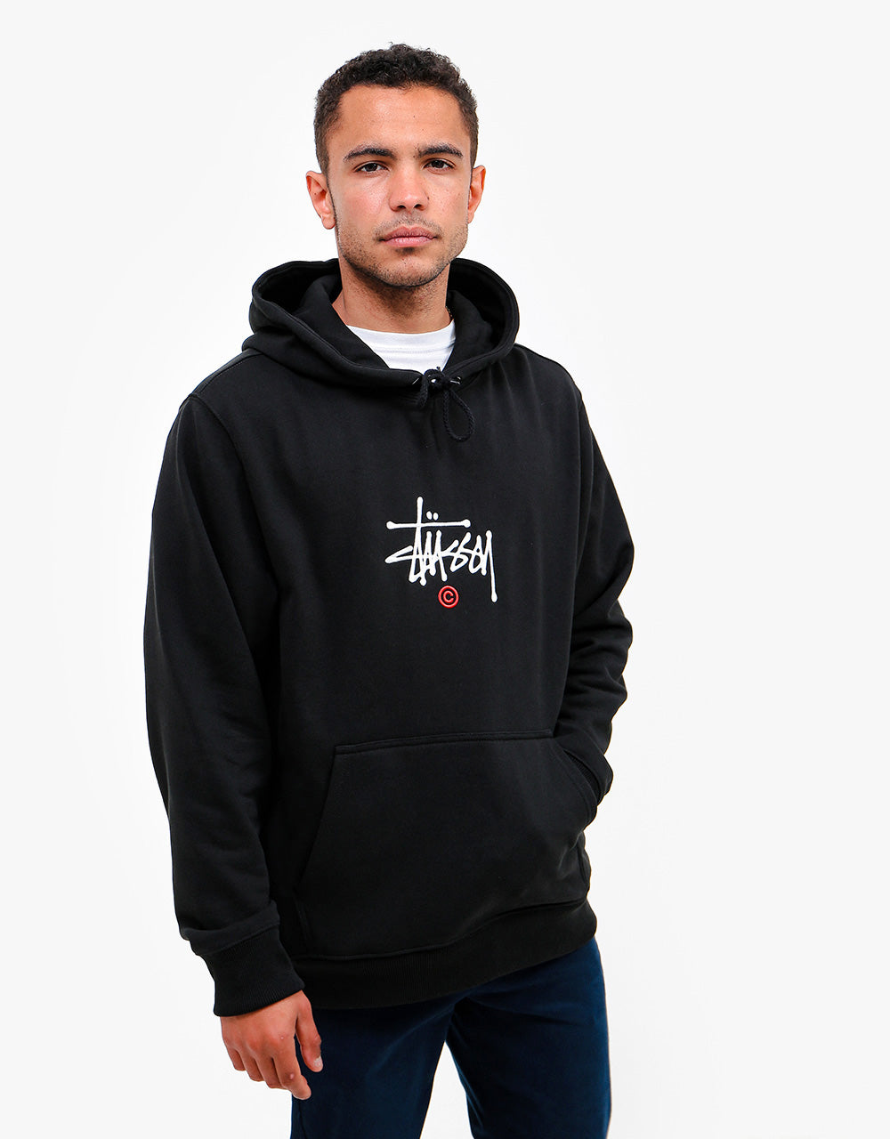 stock logo hoodie uniex black in cotton - STÜSSY - d — 2