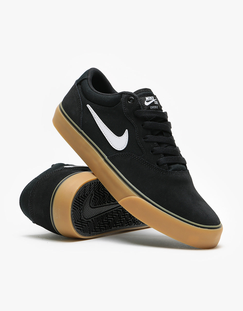 Nike SB Chron 2 Skate Shoes - Black/White-Black-Gum Light Brown – Route One