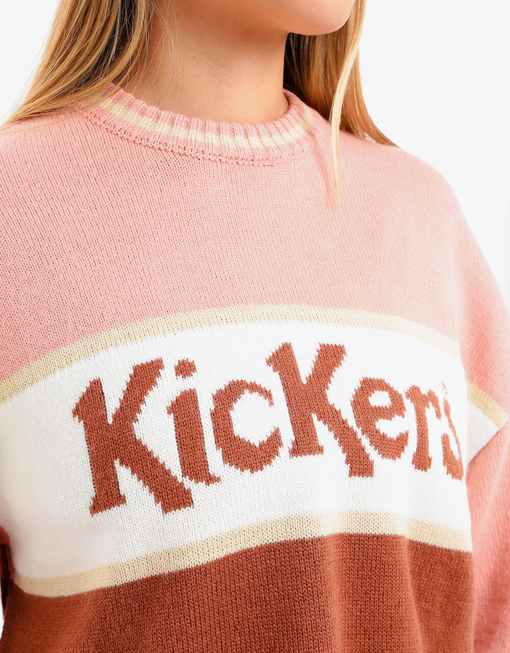 Kickers® Womens Panel Knit Jumper - Dusty Pink – Route One