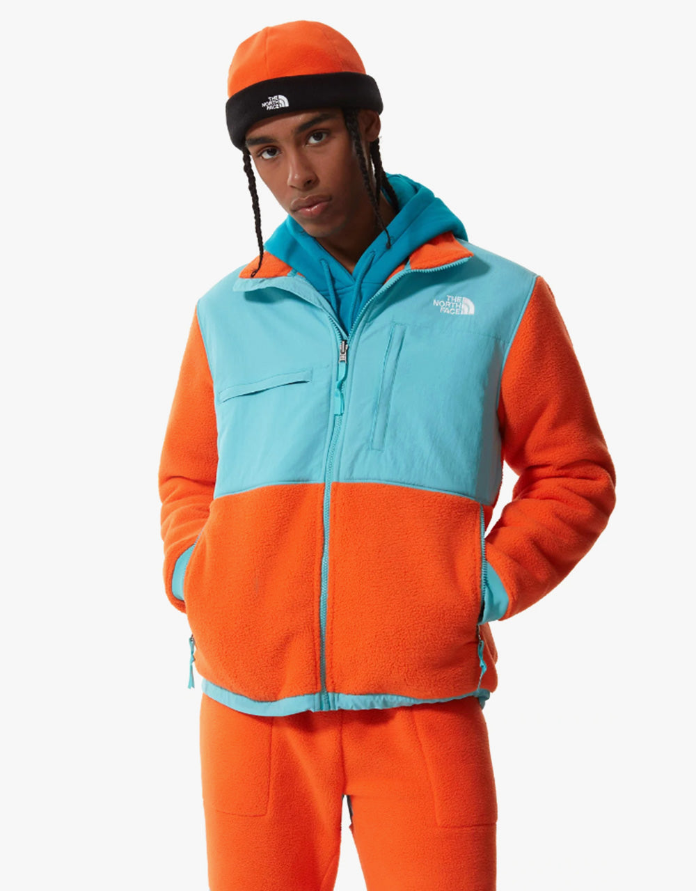 Blue and red north face jacket sale