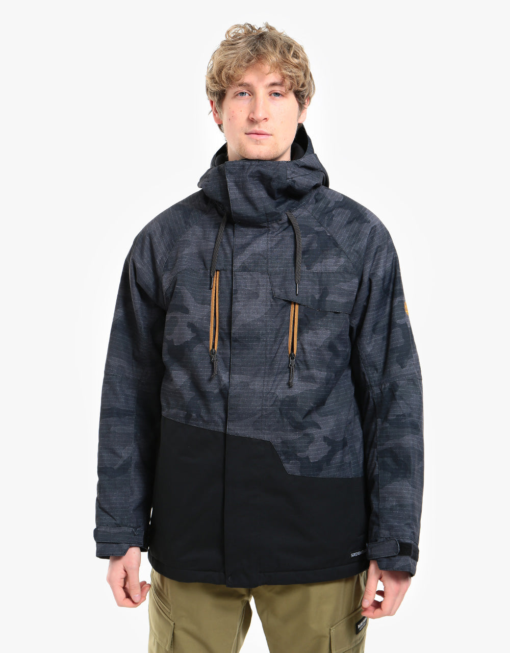 686 Geo Insulated Snowboard Jacket - Black Camo Colorblock – Route One