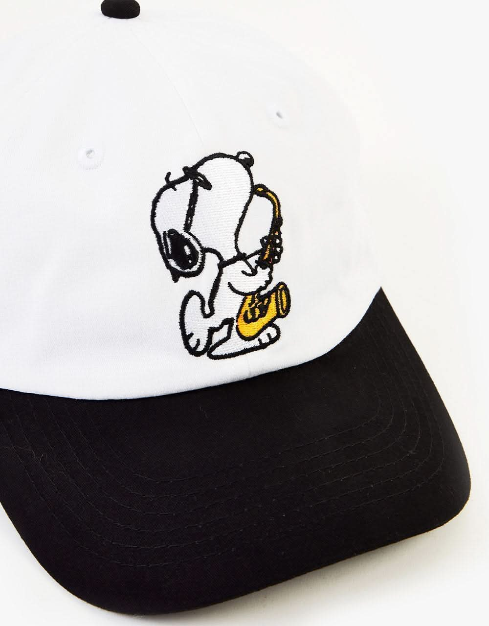 Butter Goods x Peanuts Jazz 6 Panel Cap - White/Black